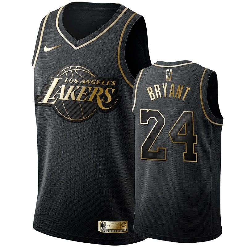 Men Los Angeles Lakers #24 Bryant Black gold Nike 2021 NBA Jersey